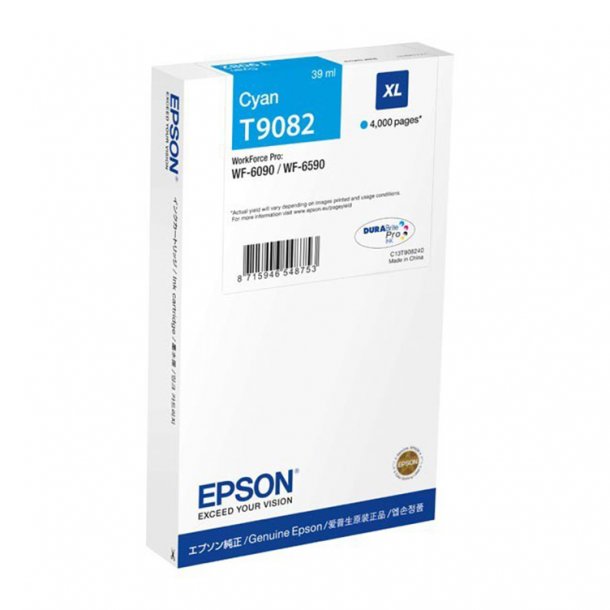 Epson T9082 XL C blkpatron - C13T908240 Original - Cyan 39 ml