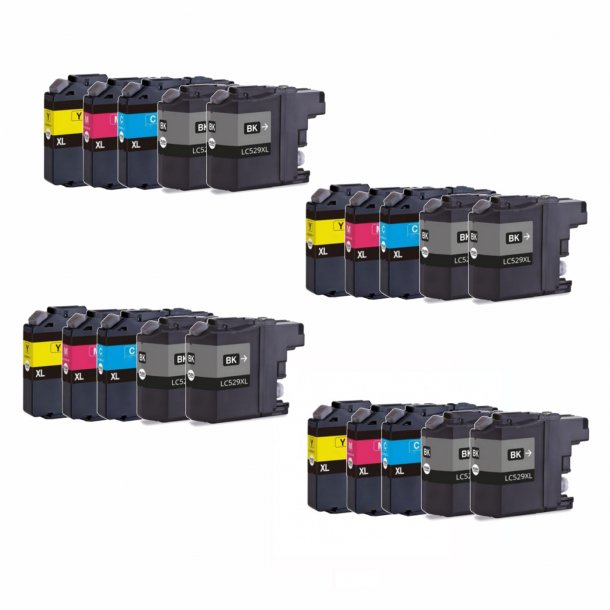 Brother LC 525/529 XL Combo Pack 20 pcs Ink Cartridge - Compatible - BK/C/M/Y 620 ml