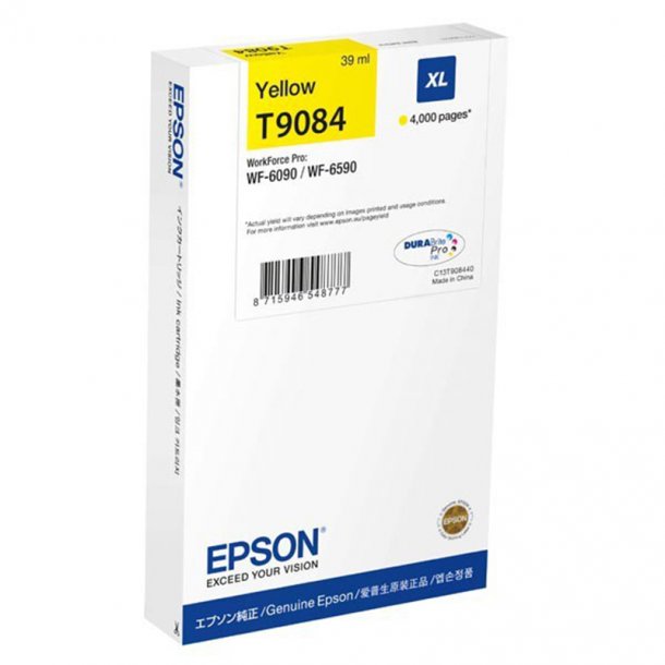 Epson T9084 XL Y blkpatron - C13T908440 Original - Gul 39 ml