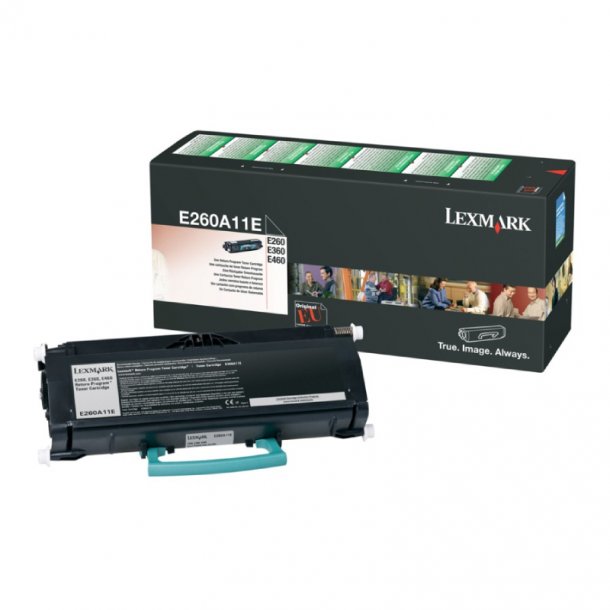 Lexmark E 260/360/460 BK return Original Toner (3500 sidor)