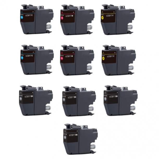 Brother LC 3217Y Combo Pack 10 pcs Ink Cartridge - Compatible - BK/C/M/Y 360 ml