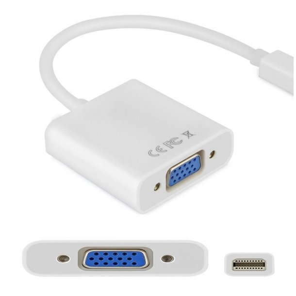 SERO Mini DisplayPort/Thunderbolt till VGA Adapter,  1080P