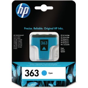 HP 363 C (C8771EE) med chip, cyan blkpatron, Original, 6 ml