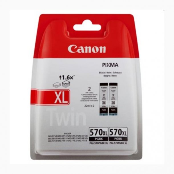 Canon PGI 570 XL combo pack 2 stk blekkpatron - 0318C007 Original - Svart 44 ml