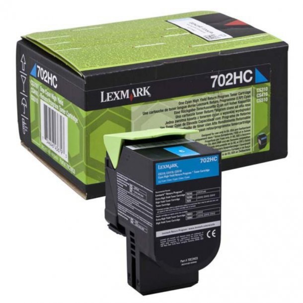 Lexmark 702HC C Toner - 70C2HC0 Original - Cyan 3000 sider