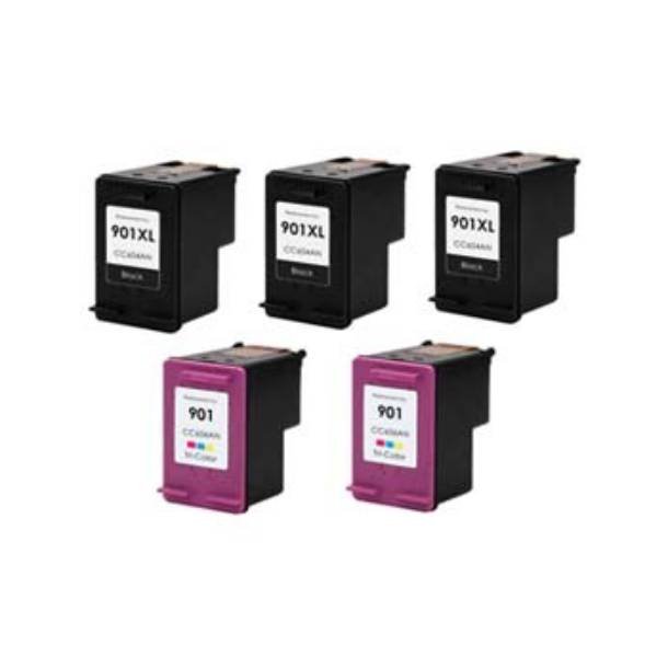 HP 901 XL Ink Cartridge Combo Pack 5 pcs - Compatible - 88 ml