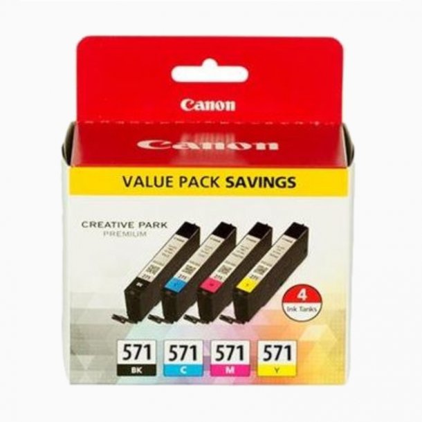 Canon CLI 571 - 0386C004 Ink Cartridge Combo Pack 4 pcs - Original - BK/C/M/Y 28 ml