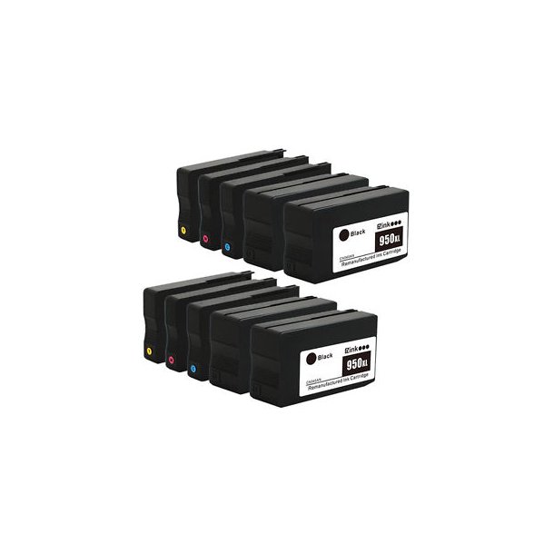 HP 950 / HP 951 XXL Ink Cartridge Combo Pack 10 pcs - Compatible - BK/C/M/Y 500 ml