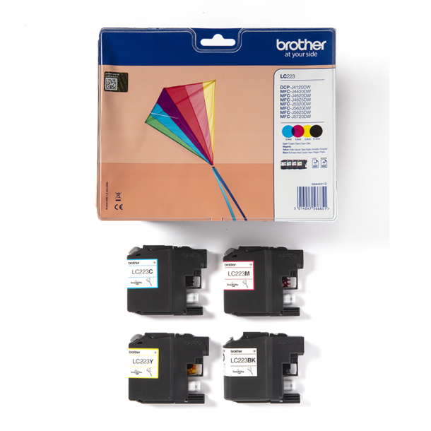 Brother LC223 VAL CMYK Ink Cartridge Value Pack, Blister pack, Original 43 ml