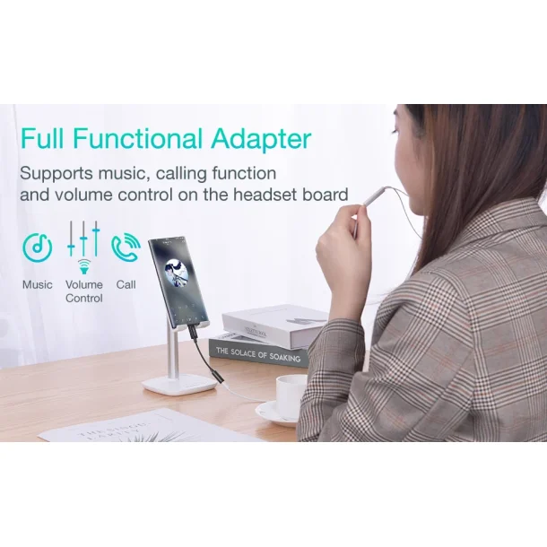 Choetech AUX003 USB-C till DC 3.5 mm hona h&ouml;rlursljudkabel