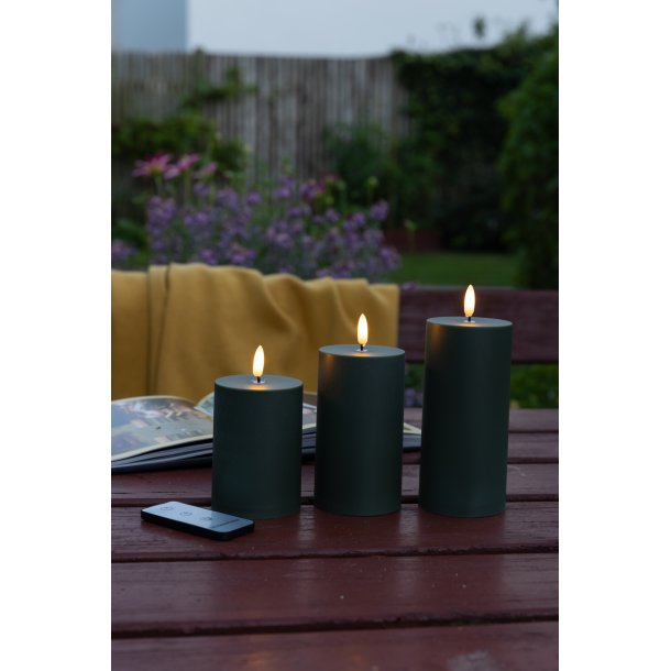 LED blockljus - utomhus, gr&ouml;n, 3 st. inkl. fj&auml;rrkontroll