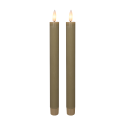 LED kronelys, 22,2 cm, sand, 2 stk.