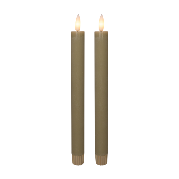 Cozzy kronelys, 3D flamme, 22,2 cm, sand, 2 stk (bruges med fjernbetjening)