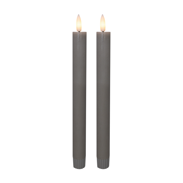 Cozzy kronelys, 3D flamme, 22,2 cm, gr, 2 stk (bruges med fjernbetjening)