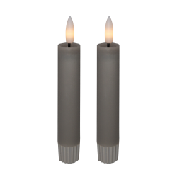 LED-kronljus, 11 cm, gr, 2 st.