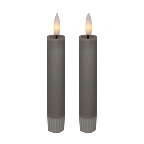 LED kronljus, 11 cm, gr, 2 st.