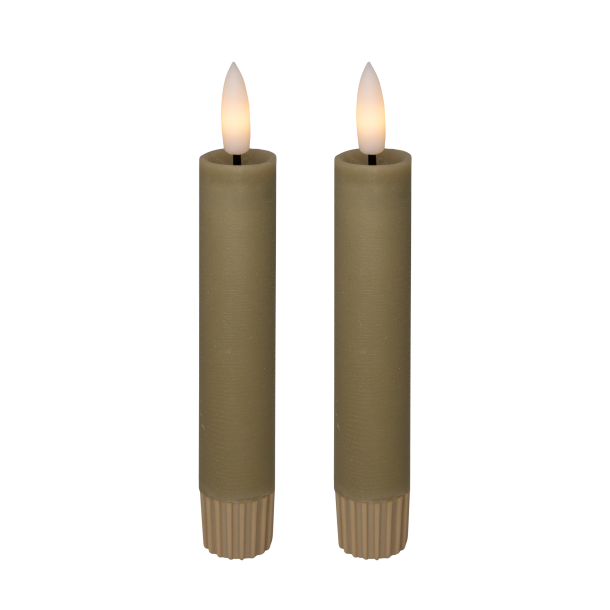 Cozzy candle light, 3D flame, 11 cm, sand, 2 pcs. (used with remote control)