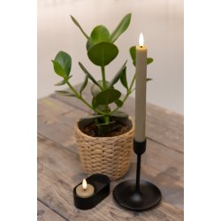 LED taper candles, 11 cm, sand, 2 pcs.