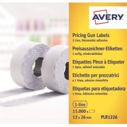 Avery Etiketter 26x12 G1 - Vit (10 rullar)