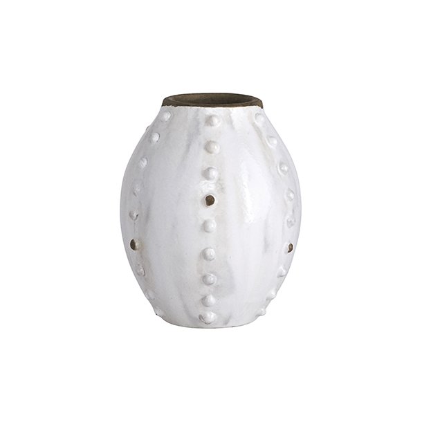 House Doctor Vase, Knots, hvid,  dia. 12 cm, h. 16 cm