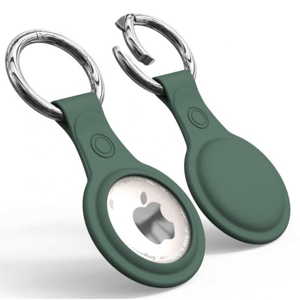 SERO AirTag silicone cover with key ring, green