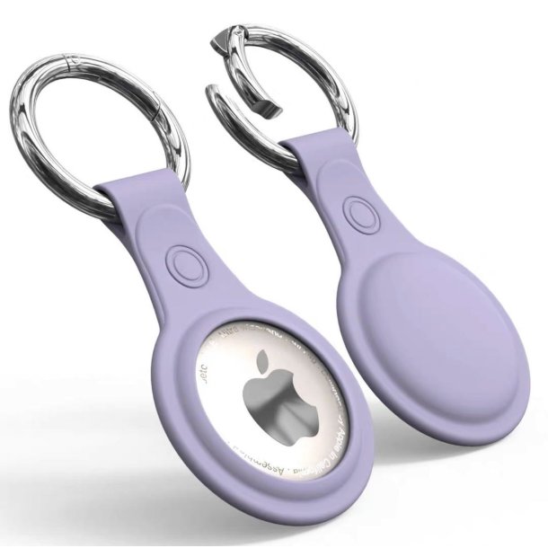 SERO AirTag silicone cover with key ring, purple