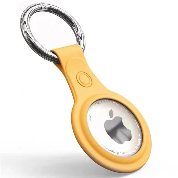 SERO AirTag silikonskydd med nyckelring / karbinhake, gul