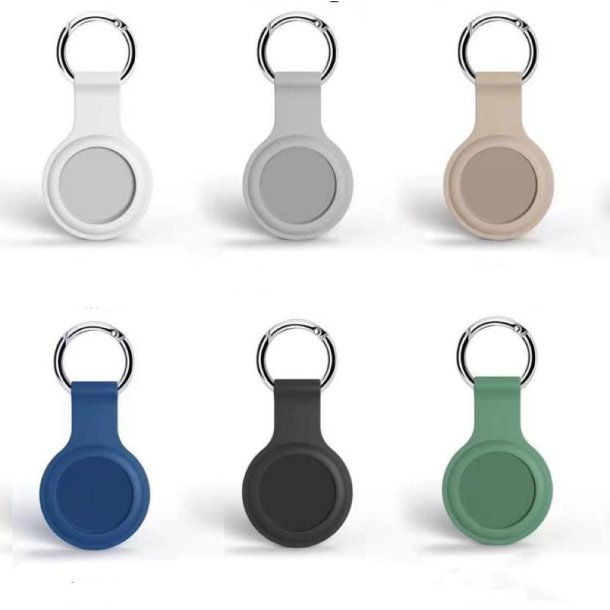 SERO AirTag silikon&ouml;verdrag m.nyckelring/karbinhake, vit