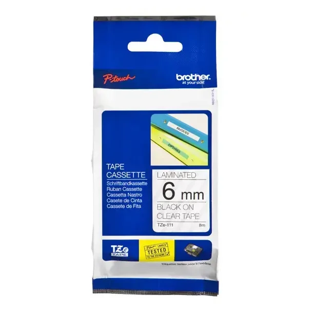 Brother TZe tape 6 mm x 8 m black / clear