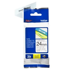 Brother TZe labeltape - 24 mm x 8 m,  sort / transparent