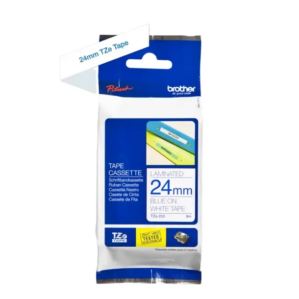 Brother TZe tape 24mmx8m blue/white