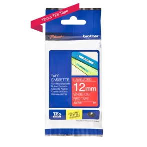 Brother TZe tape 12 mm x 8 m white / red
