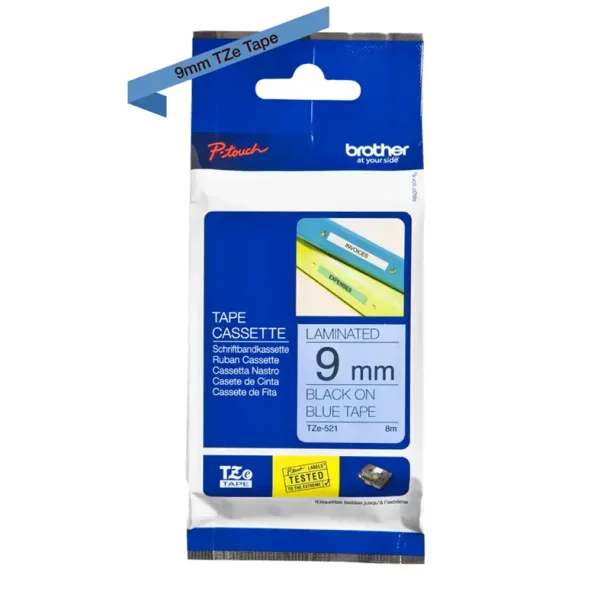 Brother TZe tape 9 mm x 8 m black / blue