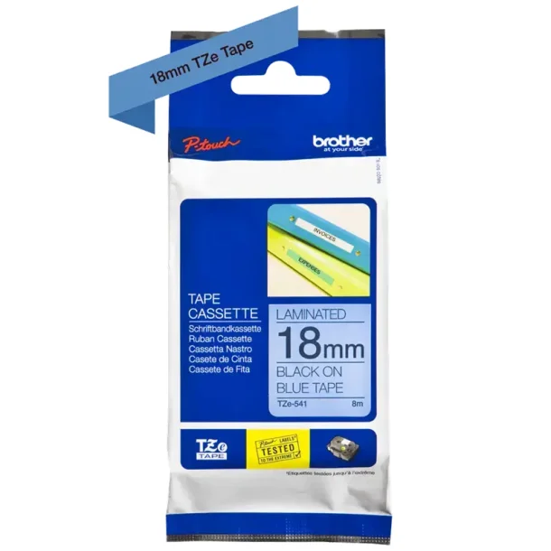 Brother TZe tape 18 mm x 8 m black / blue