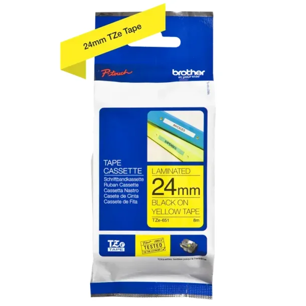 Brother TZe tape 24 mm x 8 m black / yellow