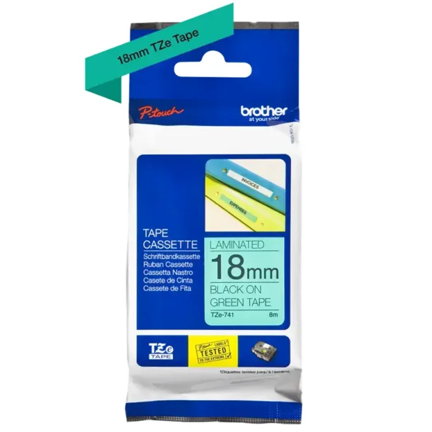 Brother TZe tape 18 mm x 8 m black / green