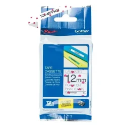 Brother TZe-MPPH31 printer sort tekst p hvid lamineret tape med sm hjerter