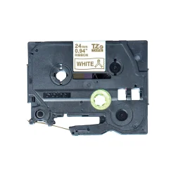 Brother TZe-R254 printer guld p hvidt satinbnd, 24 mm