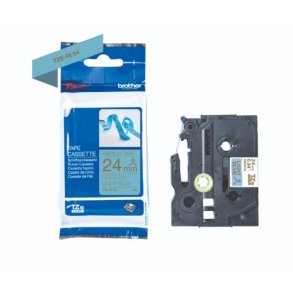 Brother TZe-RM34 prints gold on mint green satin ribbon, 12 mm