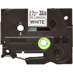 Brother TZe tape 3,5 mm x 8 m non laminated black / white