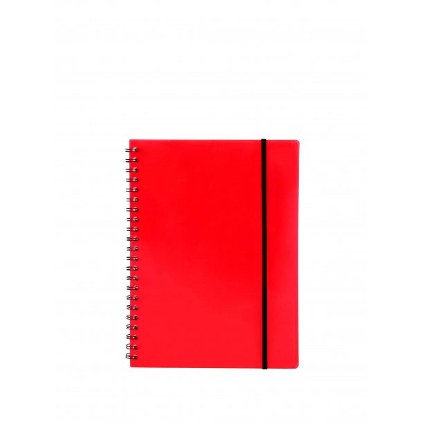 Bngers Notebook A5 Plastic with Spiral Back, red