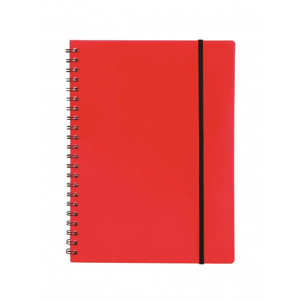 Bngers Notebook A4 Plastic with Spiral Back, red