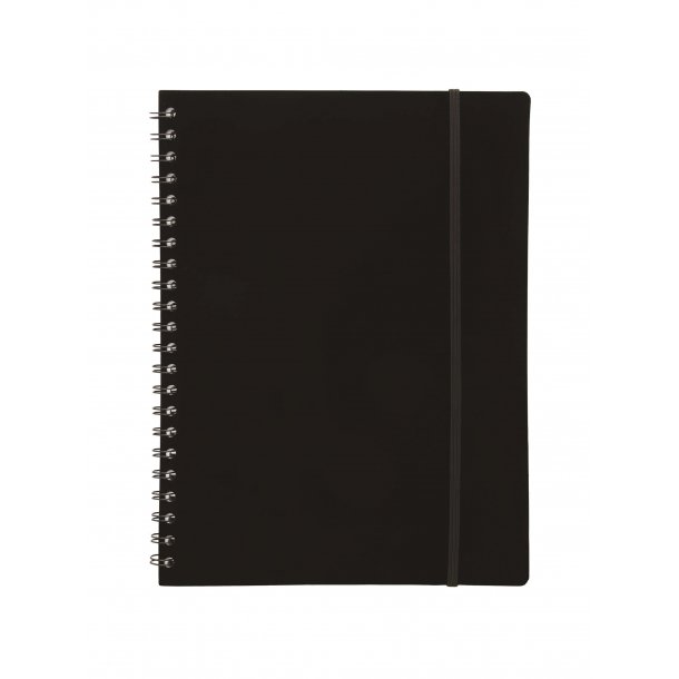 Bngers Notebook A4 Plastic with Spiral Back, black