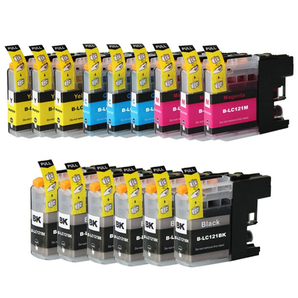 Brother LC 121 Ink Cartridge Combo Pack 15 pcs - Compatible - BK/C/M/Y 186 ml