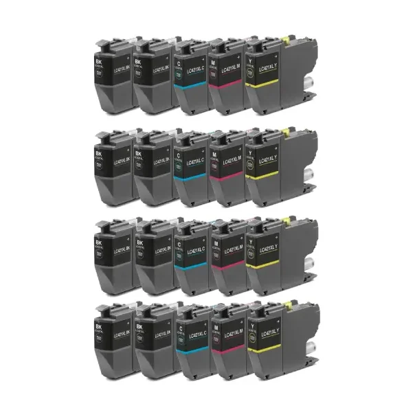 Brother LC 421 XL combo pack 20 stk blekkpatron - Kompatibel - BK/C/M/Y 200 ml