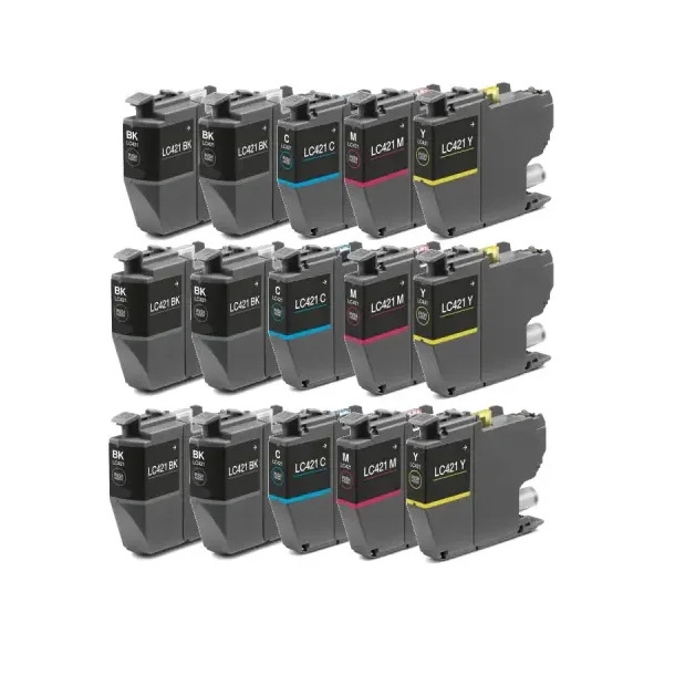 Brother LC 421 combo pack 15 stk blekkpatron - Kompatibel - BK/C/M/Y 60 ml