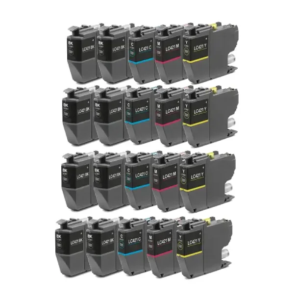 Brother LC 421 combo pack 20 stk blekkpatron - Kompatibel - BK/C/M/Y 80 ml