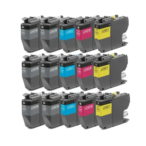 Brother LC 422 combo pack 15 stk blekkpatron - Kompatibel - BK/C/M/Y 165 ml