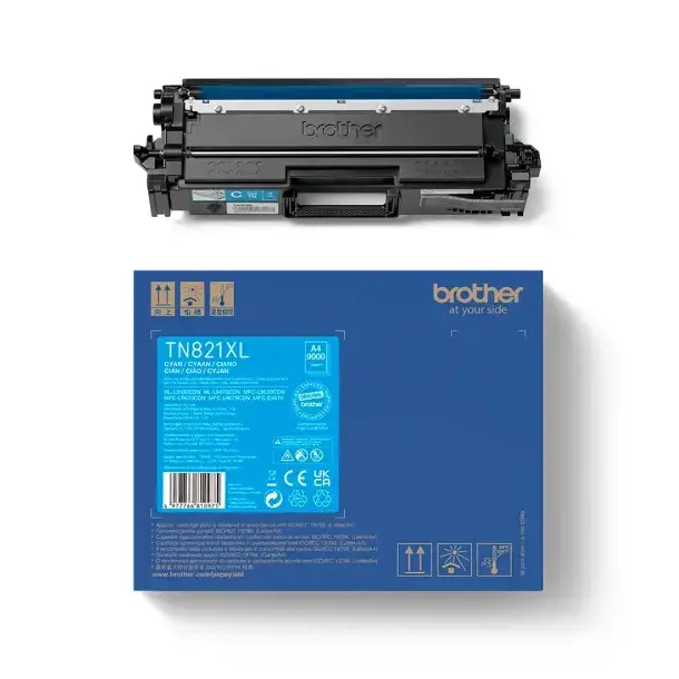 Brother TN 821 XL C Toner - TN821XLC Original - Cyan 9000 sider