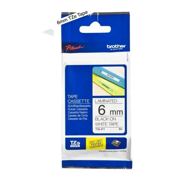 Brother TZe tape 6 mm x 8 m black / white